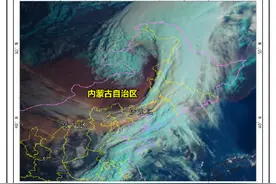 沙尘暴来了 卫星可视的沙尘区面积约为46.6万平方公里图片