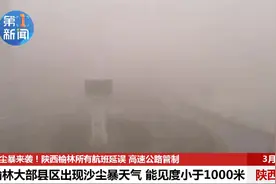 最新视频！记者直击陕西榆林沙尘暴来袭！所有航班延误，高速公路管制图片