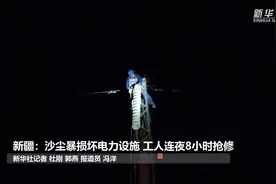 新疆：大风沙尘破坏电力设施 工人连夜8小时抢修视频封面