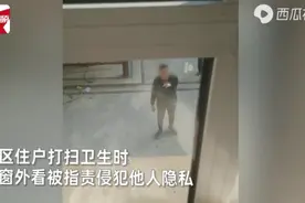 山东一女子在阳台打扫卫生，往窗外望一眼被扔石头砸玻璃：你侵犯我隐私！当事人发声图片