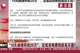 新京报：“10天被律所收20万”，这笔咨询费到底高不高？视频封面