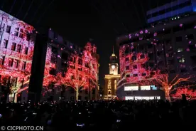 湖北武汉上演樱花主题灯光秀图片