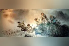 悲壮！八位女战士相互搀扶，一步一步走进刺骨的河中……图片