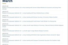 美国贸易代表戴琦刚上任就密集游说盟友，喊话针对中国图片