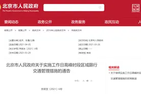 北京延续工作日高峰时段区域限行措施至2022年4月图片