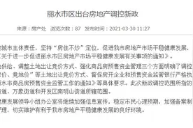 丽水楼市新政：中心城区采取“限房价、竞地价”土地出让方式图片