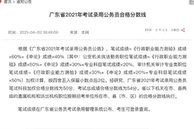 2021广东省考公务员笔试成绩和分数线已公布图片