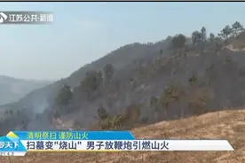 火苗窜起几米高！扫墓变“烧山”，男子放鞭炮引燃山火视频封面