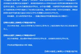 速看！昆明这所学校公布小学和高中学费图片
