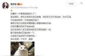 陈乔恩发文澄清男友姓名：他叫Alan 不是艾伦图片