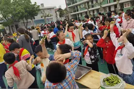 这所小学举办劳动技能大赛，萌娃十分钟手撕一大筐包菜图片
