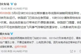 接触网搭挂异物 京广高铁部分列车晚点运行图片