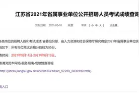 笔试合格分数线55分！江苏省2021年省属事业单位考试成绩出炉图片