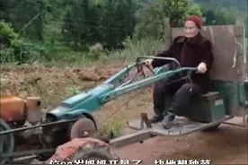 超硬核！87岁奶奶开铲车挖地种菜，表情严肃姿势标准图片