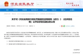 《河北省民政行政处罚裁量权适用规则（试行）》公开征求意见图片