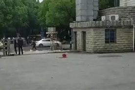把油门误当刹车，长沙女司机倒车冲破湖南师大附中校门图片