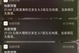 中国地震预警网连续预警云南漾濞地震群，多个平台提前发出预警图片