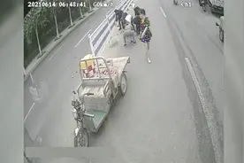暖心！路遇三轮车上苹果散落 青岛公交司机周边市民主动帮忙捡拾图片