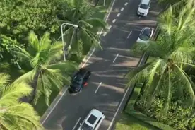 海口滨江路发生的一幕！无人机恰巧拍到图片