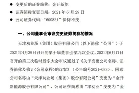 又一家老字号商场告别A股，津劝业月底更名金开新能图片