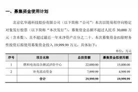 亿华通拟定增募资不超2亿元，发行对象包括UBS、北汽新动能等图片