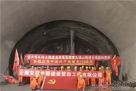 新楚大高速九顶山隧道全线贯通图片