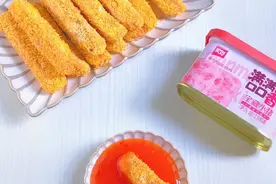 这道黄金午餐肉条｜无油更健康，怎么做都好吃图片
