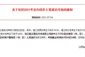 最低200分！江西定向培养士官政治考核分数线划定图片