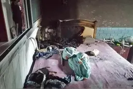 大门紧闭的邻居家突然起火图片