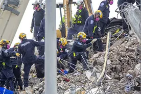 美垮塌公寓剩余楼体爆破后搜救恢复，死亡人数上升至28人图片