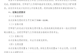 关于空军招飞院校未完成计划征集志愿的通知图片