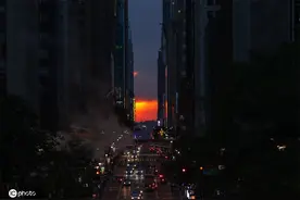 纽约再现“曼哈顿悬日”景观图片