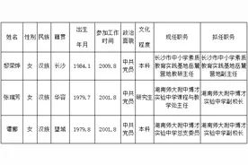 长沙岳麓区教育局干部任前公示 包含湖南师大附中博才实验中学副校长图片