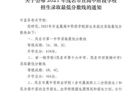 速看！2021茂名市直高中最低录取分数线出炉图片