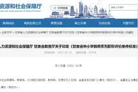 最新通知！甘肃省中小学教师系列职称评价条件标准发布图片