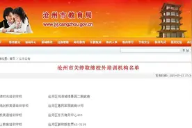 名单来了！沧州这些校外培训机构关停取缔图片