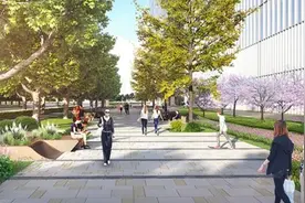 郑州金水路打造“金色步道”“飞机楼”原貌再现图片