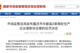 假借联营之名实施垄断协议，重庆两家混凝土公司被重罚两千万图片