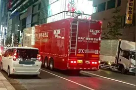 中央广播电视总台转播车现身东京街头 网友：是“中国红”没错了图片