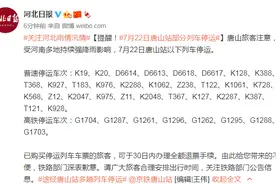 提醒！7月22日唐山站部分列车停运图片