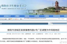 四川绵阳一地调整为中风险图片