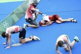水质太差？铁人三项赛后数名选手倒地呕吐图片