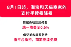 淘宝天猫再次出台降费措施，降低商家支付手续费图片