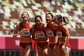 中国队晋级东京奥运会田径女子4X100米接力决赛图片