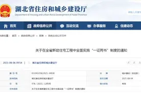 商品房买卖合同有变，湖北全面实施“一证两书”制度图片