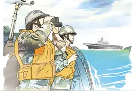 爸爸随军舰出海 守卫南海岛礁图片