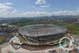 重庆龙兴足球场钢结构今日封顶！计划2022年底前竣工图片