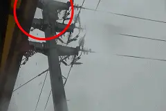 迷惑！佛山一高压线塔传出怪异叫声，还挂着一个人！他大喊图片
