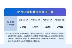 北京环球影城票价公布图片