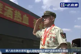 抗美援朝老战士路旁肃立敬礼目送战友图片